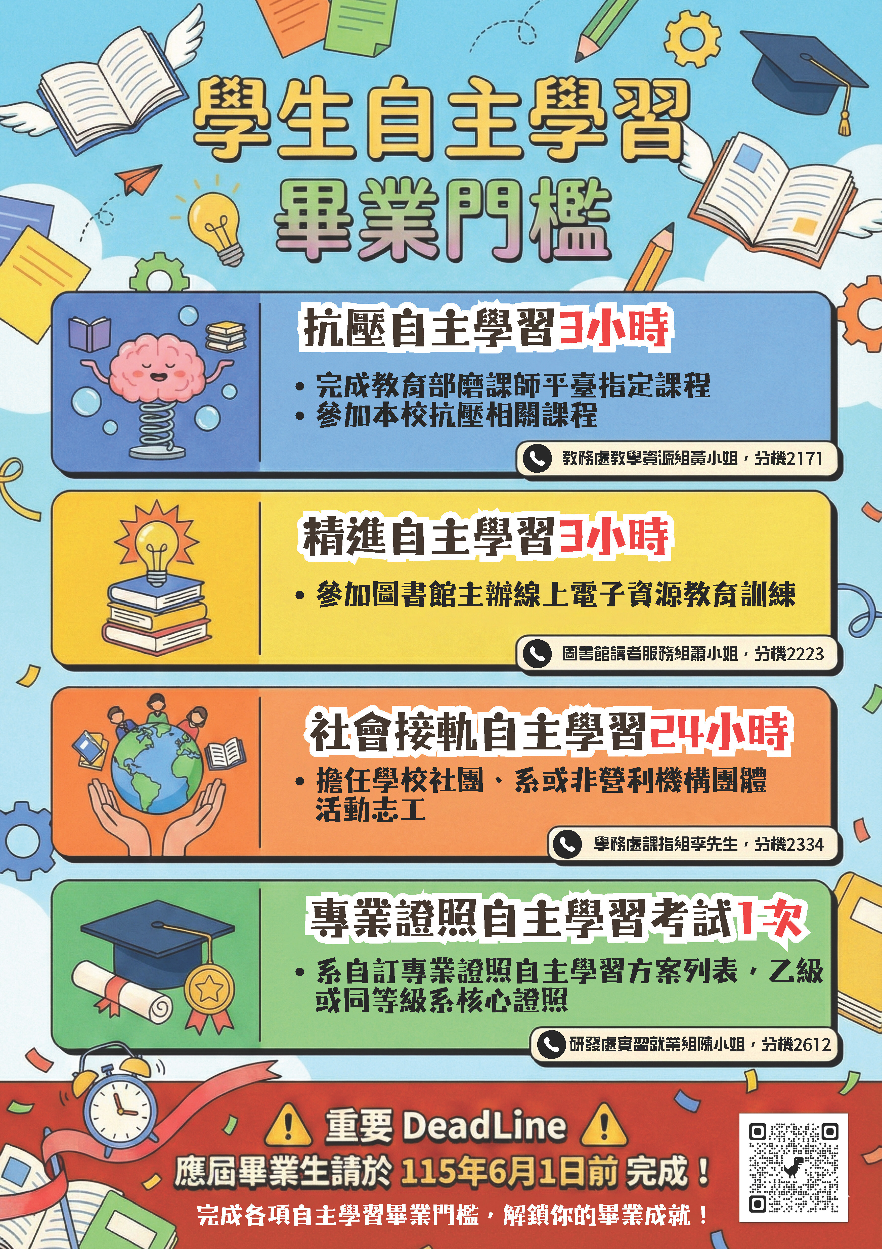 自主學習畢業門檻海報